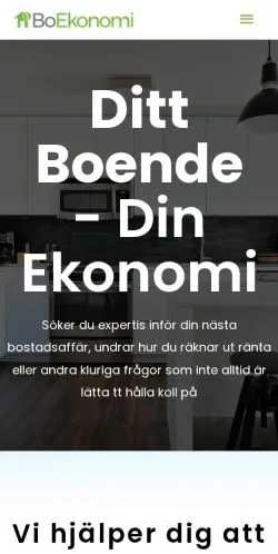 Podgląd witryny BoEkonomi, medium z kraju Szwecja do artykułów sponsorowanych
