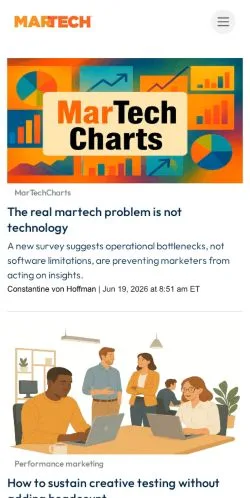 Forhåndsvisning av nettstedet MarTech, medium fra USA for sponsede artikler