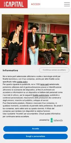 Voorbeeld van de site Radio Capital, medium uit Italië voor gesponsorde artikelen
