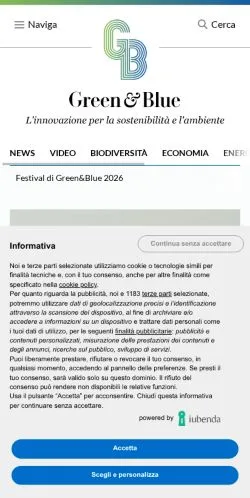 Anteprima del sito Green And Blue, media di Italia per articoli sponsorizzati