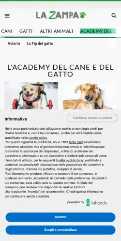 スポンサード記事向けのイタリアメディア、La Zampaのサイトプレビュー