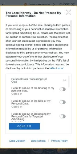 スポンサード記事向けのノルウェーメディア、The Local Norwayのサイトプレビュー