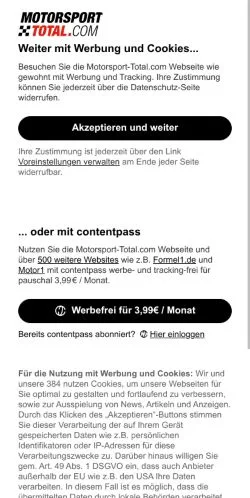 Anteprima del sito Motorsport-Total, media di Germania per articoli sponsorizzati