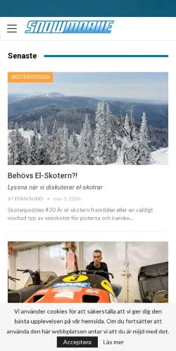 Anteprima del sito Snowmobile, media di Svezia per articoli sponsorizzati