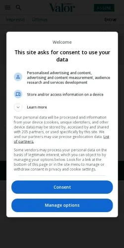 スポンサード記事向けのブラジルメディア、Valor Econômicoのサイトプレビュー