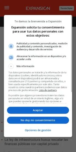 Aperçu du site Expansión, média de Mexique pour articles sponsorisés