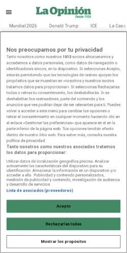 Aperçu du site La Opinión, média de États-Unis pour articles sponsorisés
