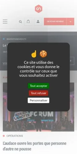 Anteprima del sito Hospitality On, media di Francia per articoli sponsorizzati