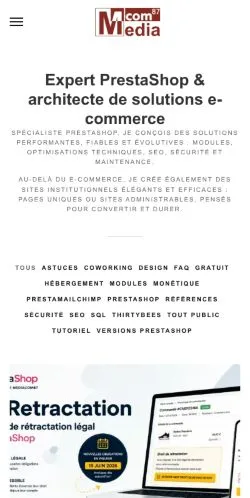Anteprima del sito Mediacom87, media di Francia per articoli sponsorizzati