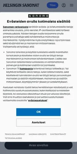 Forhåndsvisning af HS, medie fra Finland til sponsorerede artikler