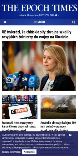 Anteprima del sito Epoch Times Polska, media di Polonia per articoli sponsorizzati