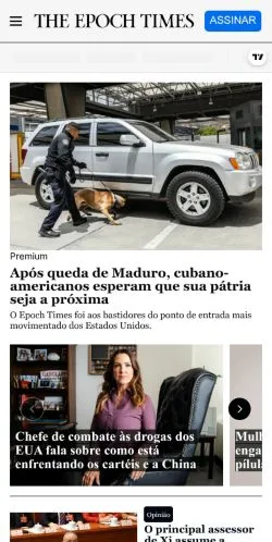 Podgląd witryny Epoch Times Brasil, medium z kraju Brazylia do artykułów sponsorowanych