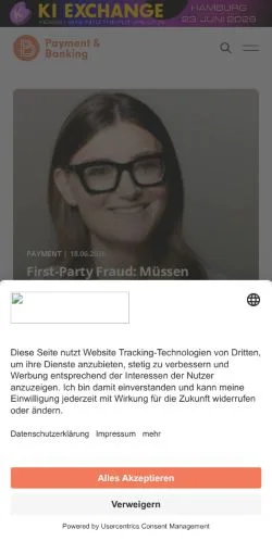 Vorschau der Website Payment & Banking, Medium aus Deutschland für gesponserte Artikel