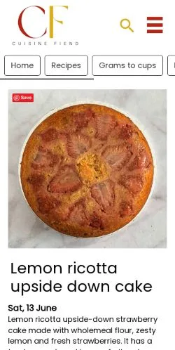 Förhandsvisning av webbplatsen Cuisine Fiend, medium i USA för sponsrade artiklar