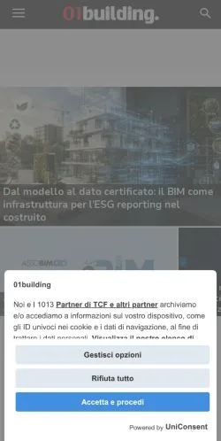Aperçu du site 01building, média de Italie pour articles sponsorisés