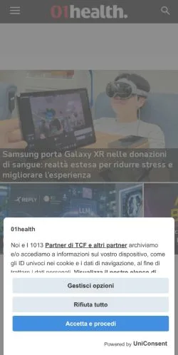 Podgląd witryny 01health, medium z kraju Włochy do artykułów sponsorowanych