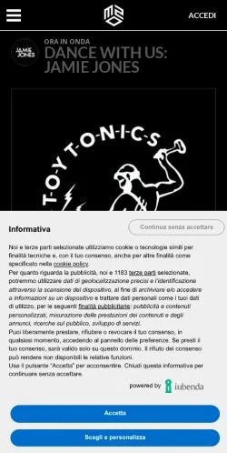 Preview of the Radio m2o website, a media outlet in Italy for sponsored articles