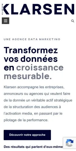 스폰서 기사용 프랑스 매체 Klarsen Data Marketing 사이트 미리보기
