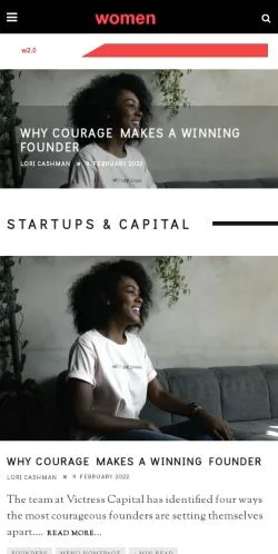 Anteprima del sito Women 2.0, media di Stati Uniti per articoli sponsorizzati