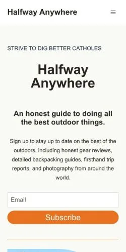 スポンサード記事向けのアメリカ合衆国メディア、Halfway Anywhereのサイトプレビュー