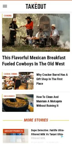 Preview of the The Takeout website, a media outlet in United States for sponsored articles