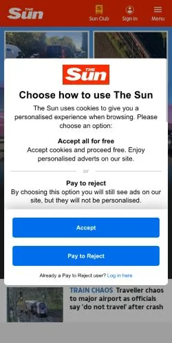 Anteprima del sito The Sun, media di Regno Unito per articoli sponsorizzati