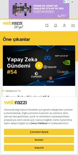 스폰서 기사용 튀르키예 매체 Webrazzi 사이트 미리보기