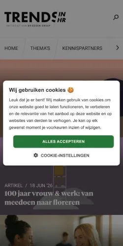 スポンサード記事向けのオランダメディア、Trends in HRのサイトプレビュー