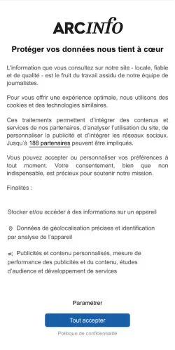 Vista previa del sitio ArcInfo, medio de Suiza para artículos patrocinados