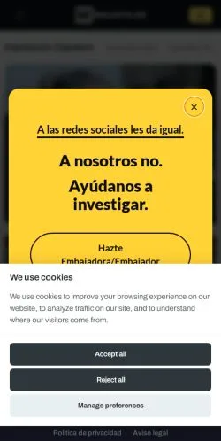 Anteprima del sito Portada  · Maldita.es, media di Spagna per articoli sponsorizzati