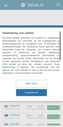Aperçu du site Valuta, média de Pays-Bas pour articles sponsorisés