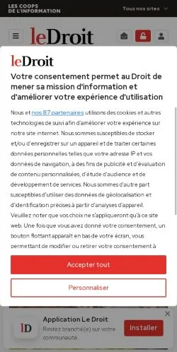 Vorschau der Website Le Droit, Medium aus Frankreich für gesponserte Artikel