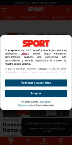 Podgląd witryny Sport, medium z kraju Hiszpania do artykułów sponsorowanych