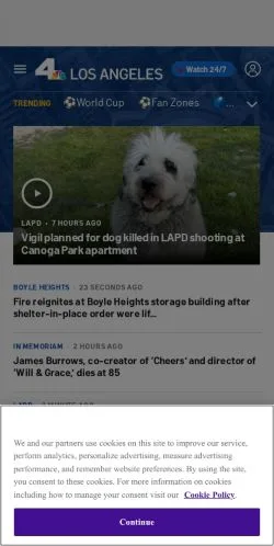 스폰서 기사용 미국 매체 NBC4 Los Angeles 사이트 미리보기