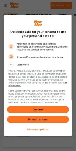 スポンサード記事向けのオーストラリアメディア、New Ideaのサイトプレビュー