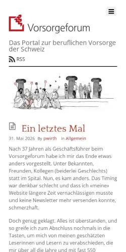 Vorschau der Website Vorsorgeforum, Medium aus Schweiz für gesponserte Artikel