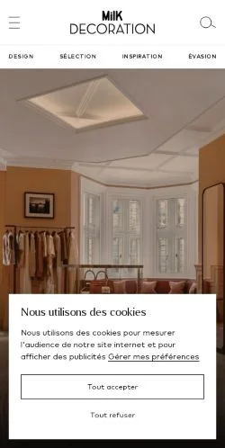 Anteprima del sito MilK Decoration, media di Francia per articoli sponsorizzati