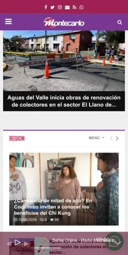 Vista previa del sitio Radio Montecarlo, medio de España para artículos patrocinados