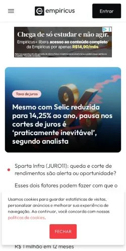スポンサード記事向けのブラジルメディア、Empiricusのサイトプレビュー