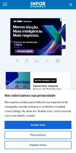 Podgląd witryny InforChannel, medium z kraju Brazylia do artykułów sponsorowanych