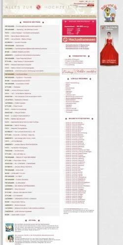Anteprima del sito Alles Zur Hochzeit, media di Germania per articoli sponsorizzati