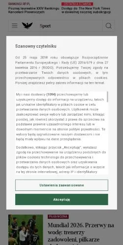 Podgląd witryny RP Sport, medium z kraju Polska do artykułów sponsorowanych