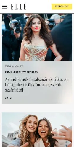 스폰서 기사용 헝가리 매체 Elle 사이트 미리보기