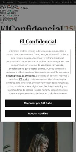 Anteprima del sito El Confidencial, media di Spagna per articoli sponsorizzati