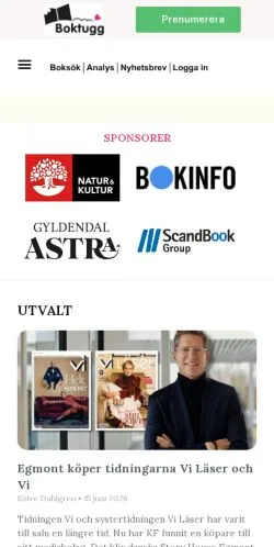 스폰서 기사용 스웨덴 매체 Boktugg 사이트 미리보기