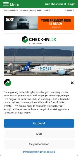 スポンサード記事向けのデンマークメディア、Check-Inのサイトプレビュー
