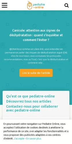 스폰서 기사용 프랑스 매체 Pédiatre Online 사이트 미리보기