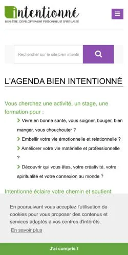 Pré-visualização do site Intentionne, meio de França para artigos patrocinados