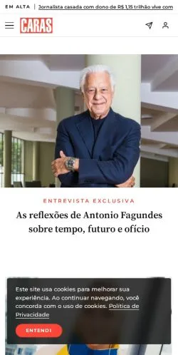 스폰서 기사용 브라질 매체 CARAS Brasil 사이트 미리보기