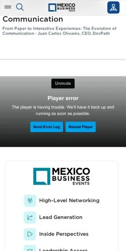 スポンサード記事向けのアメリカ合衆国メディア、Mexico Business Newsのサイトプレビュー